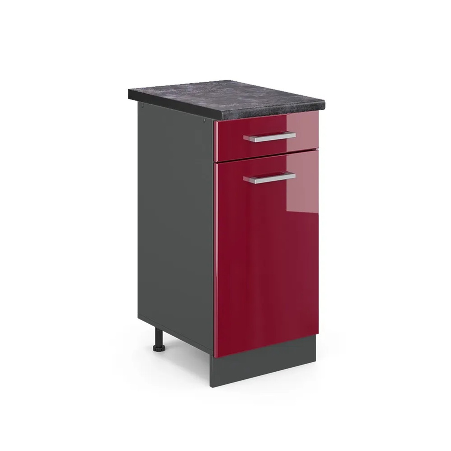 Vicco Küchenunterschrank R-Line Bordeaux Hochglanz Anthrazit B: 40 cm, H: 81,6 cm, T: 60 cm - Bild 2