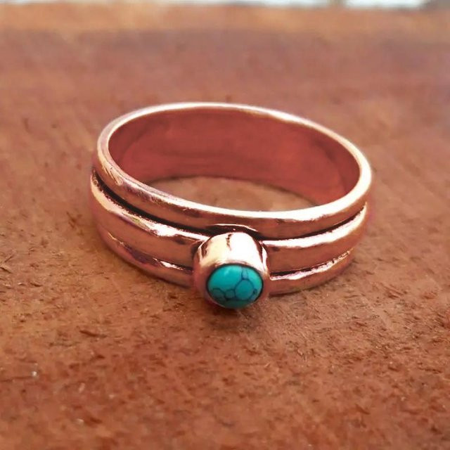 YIRAN Jewelry Ring, Imitation Türkis, Damen, brown - Bild 1