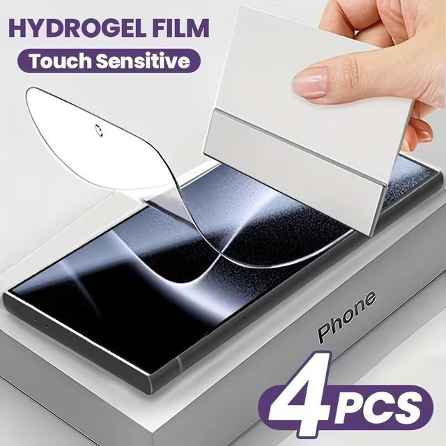 4 Stück transparente Hydrogel-Displayschutzfolien für Samsung Galaxy A05 A15 A25 A55 A16 A26 A36 A56 A07 A17 A27 A37 A57 sowie S24 Ultra S25 S26 - Bild 1