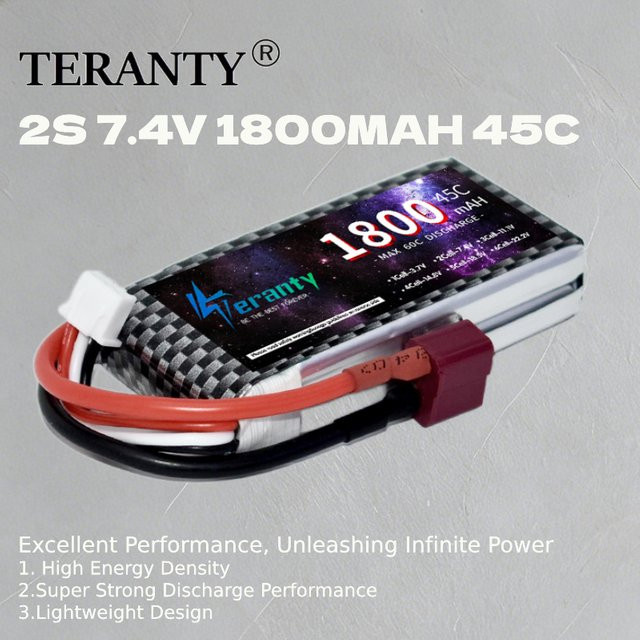 TERANTY Lithium-Polymer-Akku, 7,4V 1800mAh 45C, mit XT60/XT30-Stecker - Bild 1