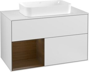 Villeroy & Boch Waschtischunterschrank Finion mit Abdeckplatte, Weiß lackiert, Breite: 100 cm, Tiefe: 50,1 cm - Bild 1