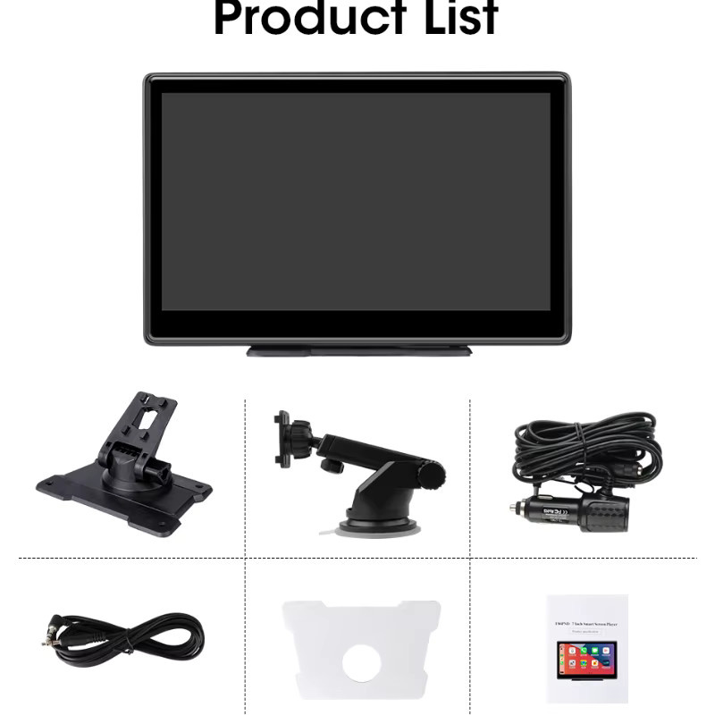Srnubi 7/10 Zoll Carplay Smart Screen Wireless Multimedia Player mit Android Auto und AUX in Schwarz - Bild 5