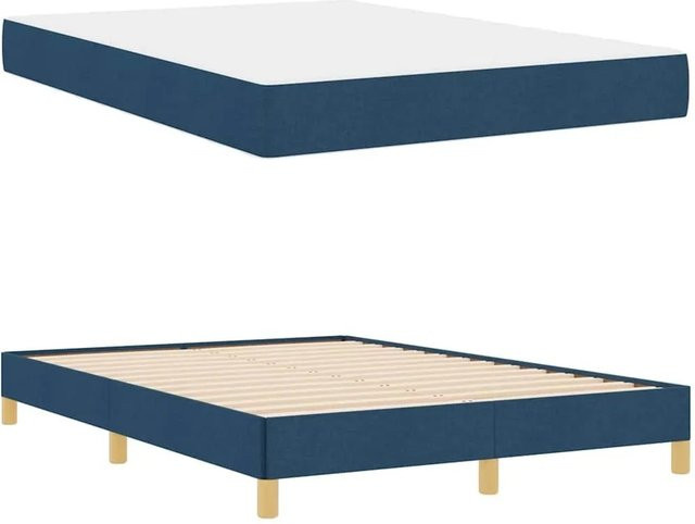 vidaXL Boxspringbett Blau mit Taschenfederkern B/T: 140 x 200 cm - Bild 1