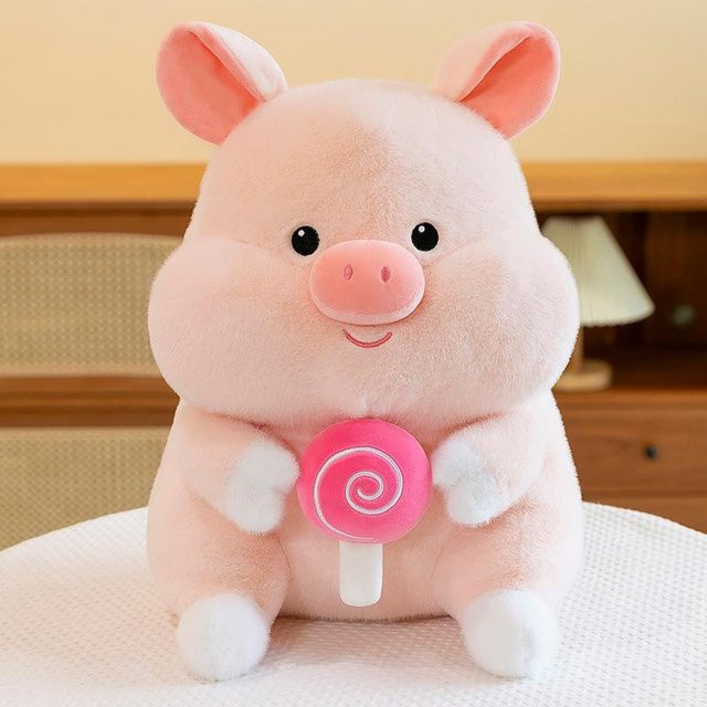 Joyful toys Süßigkeiten-Schwein, Plüschtier Puppe, 27cm, Rosa / Pink - Bild 1