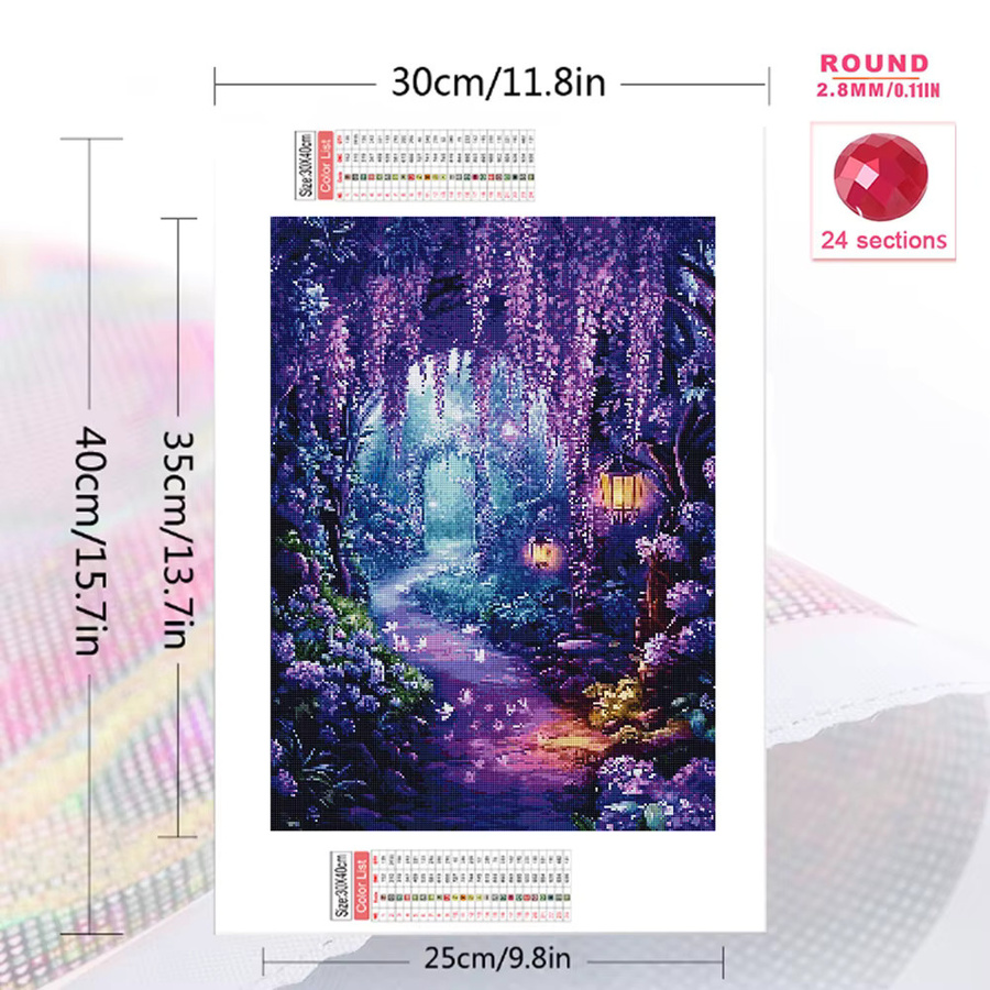 Momoart DIY Diamantmalerei Set Landschaft Stadt Motiv mit runden Steinen für deine Wanddekoration - Bild 2
