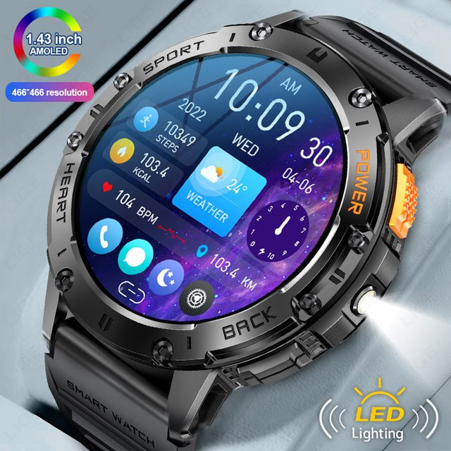 LIGE Smartwatch, Schwarz, Silikon, Herren - Bild 1