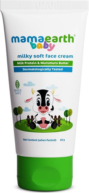 Mamaearth Milky Soft Baby Gesichtscreme, 60g, für trockene und empfindliche Haut mit Milcheiweiß & Sheabutter - Bild 1