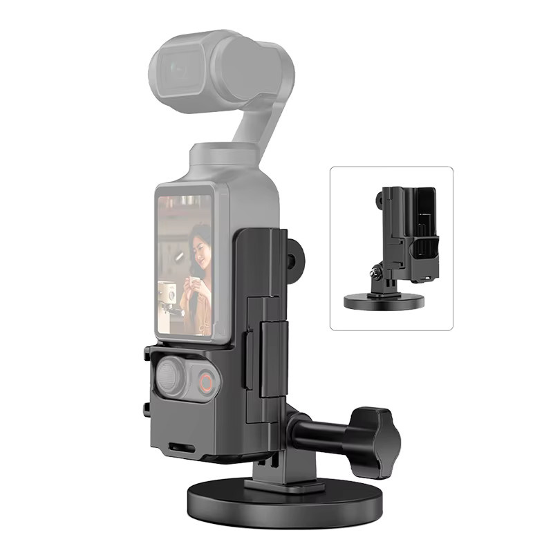 PULUZ Magnetischer Schutzrahmen mit winkelverstellbarer Desktop-Halterung für DJI OSMO Pocket 4P, 4 und 3 in Schwarz - Bild 3