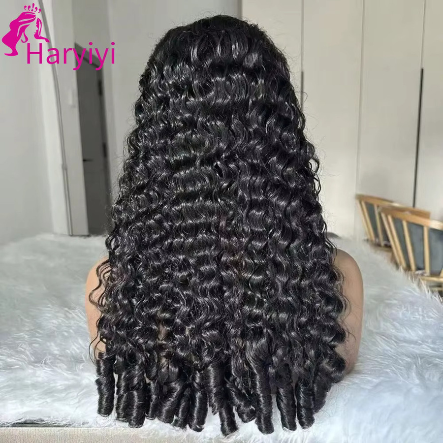 FIUMER Echthaar-Perücke, 3C4A Burmesische Locken, 13x4 HD Lace, Wasserwellen - Bild 4