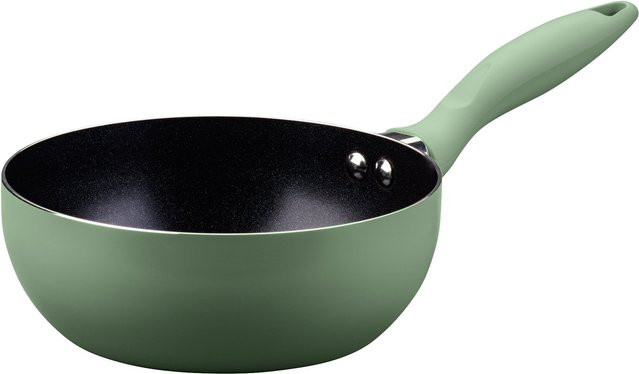 Fackelmann Mini Cooking Wokpfanne aus Aluminium mit Keramikbeschichtung in Grün, Durchmesser: 18 cm - Bild 1