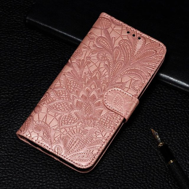 Blumen Flip-Lederhülle für LG G8 ThinQ K50 K51S K61 K52 Q60 K40S in Pink - Bild 1