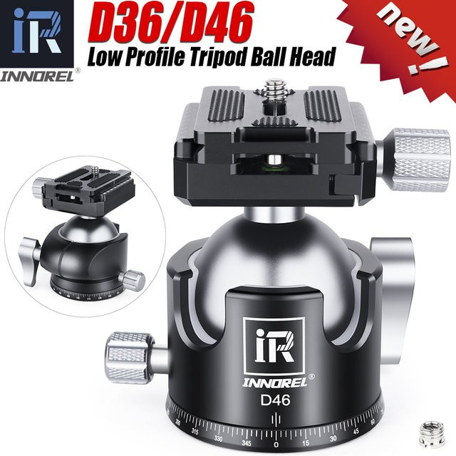 INNOREL D36/46 360 Grad Panorama-Kugelkopf mit niedrigem Profil, U-Groove-Design und Hebelverschluss für Kamera, DSLR und Camcorder, Traglast bis 12 kg - Bild 1