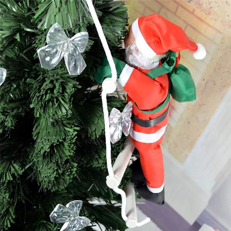 Beeinch Weihnachtsschmuck Santa Claus mit Kletterleiter als hängender Anhänger in Rot - Bild 4