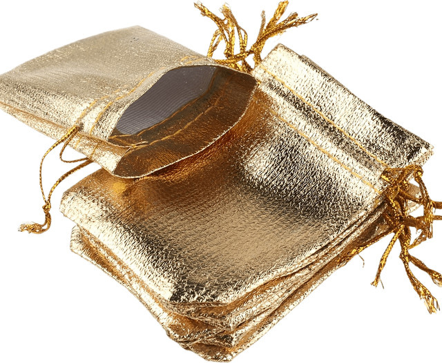 50 Stück Geschenktüten mit Band in Gold und Silber für Hochzeiten, Geburtstage und Neujahr - Bild 1