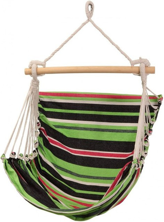 Conacord Mycona Hängesitz Florida Egg Chair im Boho-Stil mit Kissen in Grün und Multicolour aus Outdoor-Stoff und Hartholz