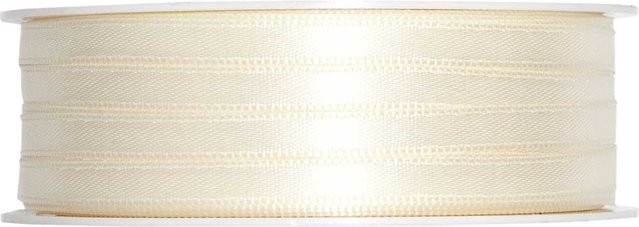 Halbach Satinband aus Polyester in Creme, Breite: 0,6 cm, Länge: 10 m - Bild 1