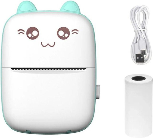 Fragraty Tragbarer Mini-Bluetooth-Thermopapierdrucker in Weiß für Fotos und Notizen - Bild 1