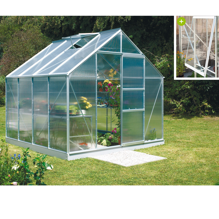 Vitavia Gewächshaus Meridian 1 6700 aus Aluminium mit 4 mm HKP Doppelstegplatten, 6,7 m² - Bild 3