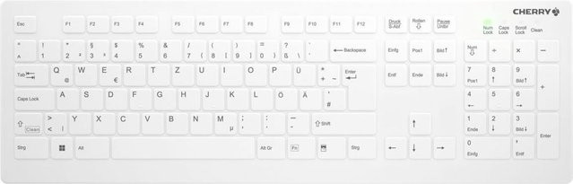 Cherry Active Key Cherry Medical Wireless AK-C8112-FUS-W/DE Mechanische Tastatur in Weiß mit QWERTZ-Layout und USB-Verbindung - Bild 1