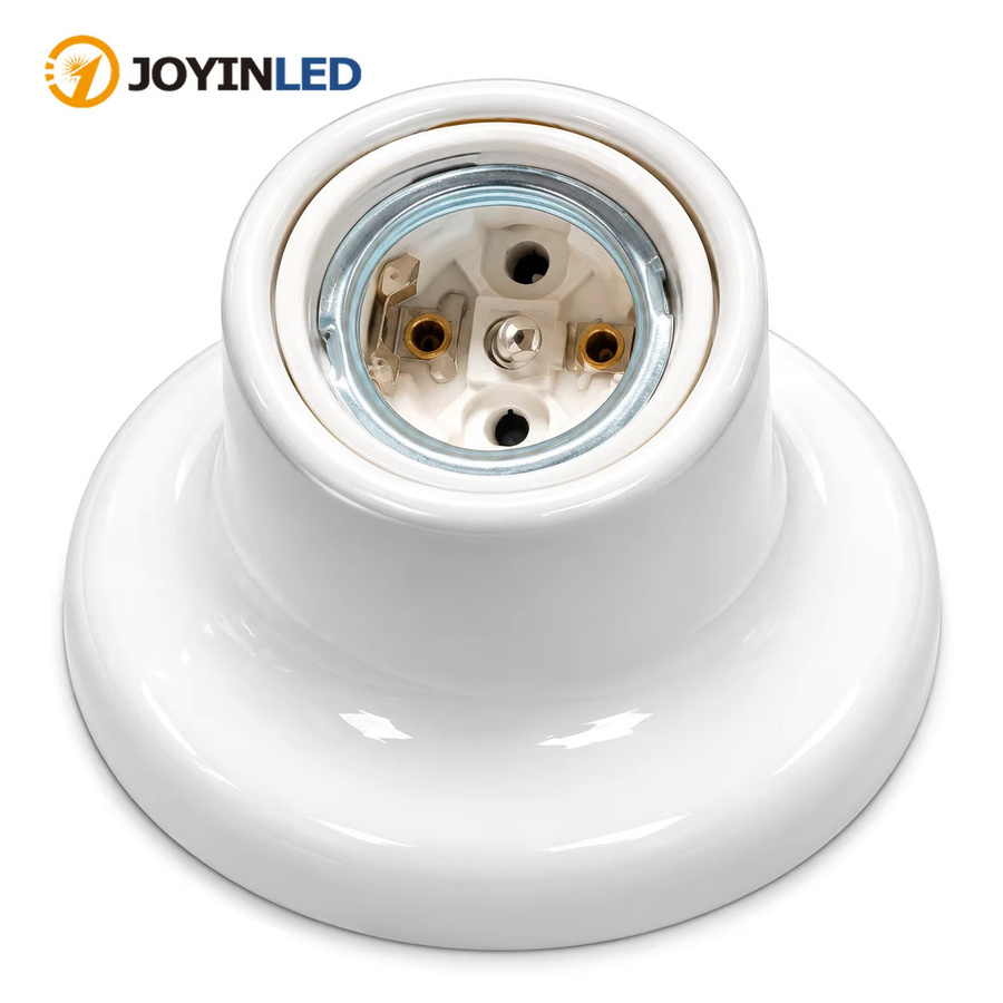 JOYINLED Porzellan-Keramik-Lampenfassung E27 E26 für Wand- und Deckenleuchten, 10er-Pack, Weiß oder Schwarz - Bild 1