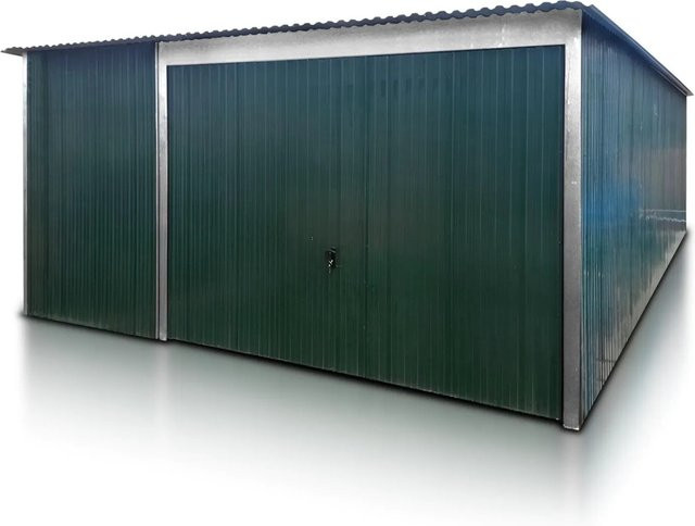 Liderstal Einzelgarage Basic aus Trapezprofilblech in Grün mit Up-and-Over-Tor, B: 400 cm, T: 500 cm, H: 213 cm - Bild 1