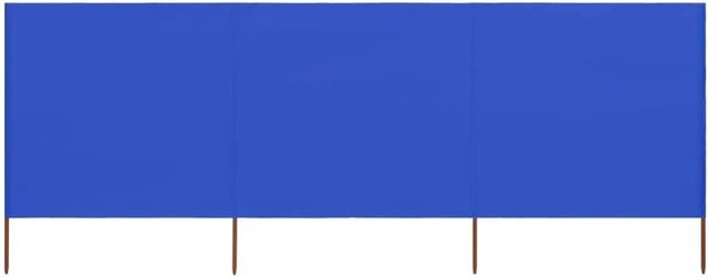 vidaXL 3-teiliges Windschutzgewebe aus Polyester in Blau, Breite: 400 cm, Höhe: 80 cm - Bild 1