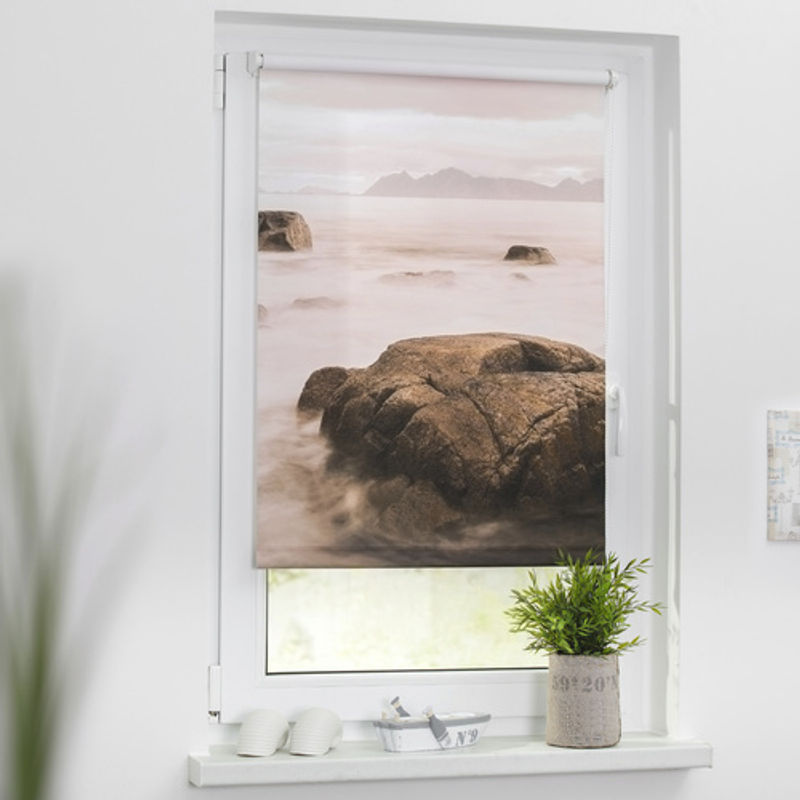 Lichtblick Rollo Klemmfix in Stone Grau Rot B: 100 cm, H: 150 cm - Bild 2