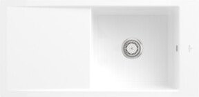 Villeroy & Boch Spüle Timeline 60 Flat bündig mit Ablaufgarnitur und Handbetätigung, weiß, Keramik, Breite: 60 cm - Bild 1