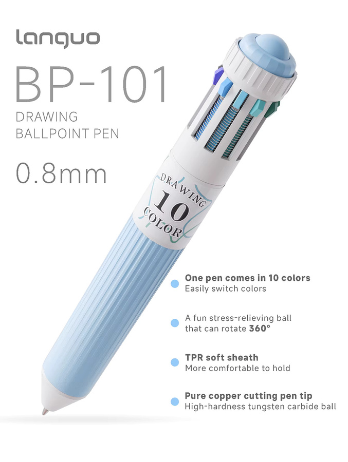Languo 10-in-1 Mehrfarbiger Kugelschreiber für Kunst und Bastelbedarf in Multicolor - Bild 2