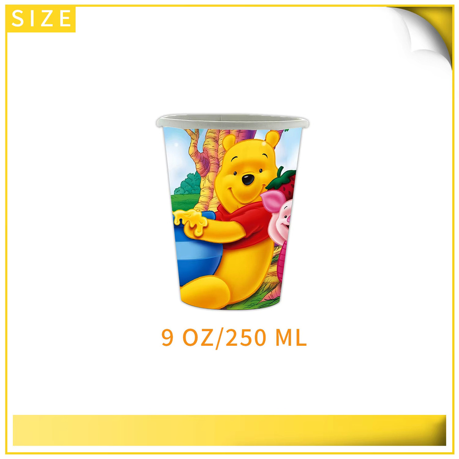 Potdemiel Winnie Pooh Geburtstagsparty Dekoration Set aus Papptellern, Bechern, Servietten und Ballons in Mehrfarbig für Kinder und Babypartys - Bild 2