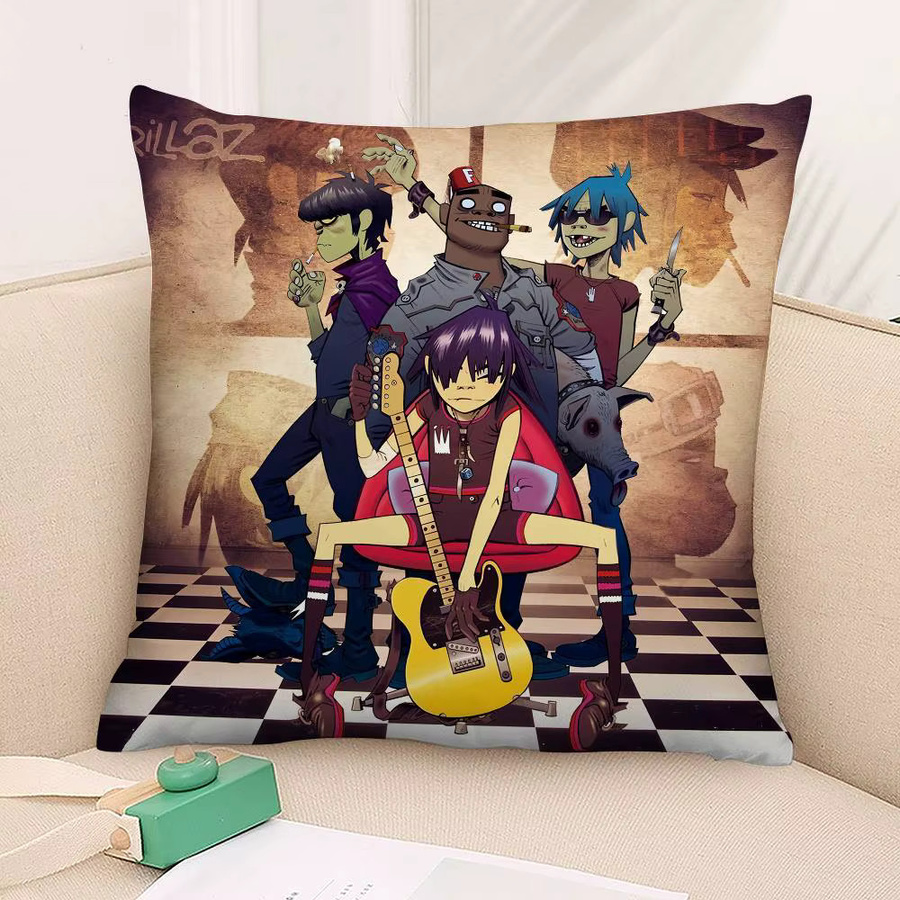 Gorillaz Band Kissenbezug quadratisch doppelseitig bedruckt zur Dekoration - Bild 3