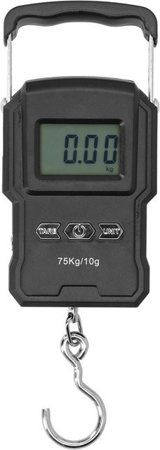 CosyHome WH-A22L Elektronische Digitale Mini-Waage mit integriertem Maßband in Schwarz, Tragbare Gewichtswaage bis 75 kg - Bild 1