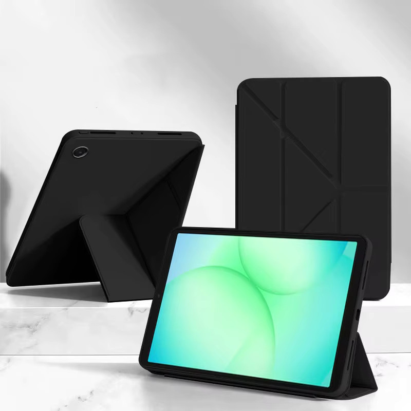 Silikon Schutzhülle mit Multi-Winkel Klappfunktion für Samsung Galaxy Tab A11 8,7 Zoll in Blau oder Schwarz - Bild 1