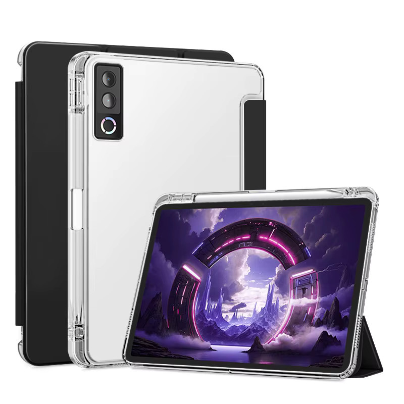 Lenovo Legion Y900 13 Zoll Hülle mit Stifthalter aus PU-Leder und TPU in Pink und Transparent mit Rückseitenständer für Tablet TB522FU - Bild 1