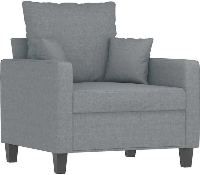 vidaXL Sessel Hellgrau mit Stoffbezug und Metallgestell für das Wohnzimmer - Bild 1