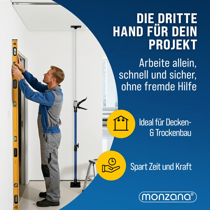 Monzana Stahl Türspanner und Zargenspanner 3er-Set in Blau, Spannweite 50-115 cm, max. 30 kg - Bild 2