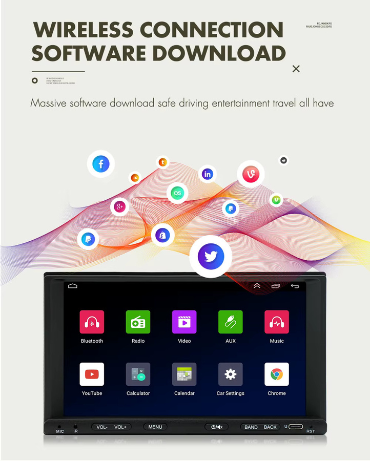 ESSGOO 7 Zoll Universal-Autoradio mit Android, Carplay und GPS in Schwarz - Bild 3