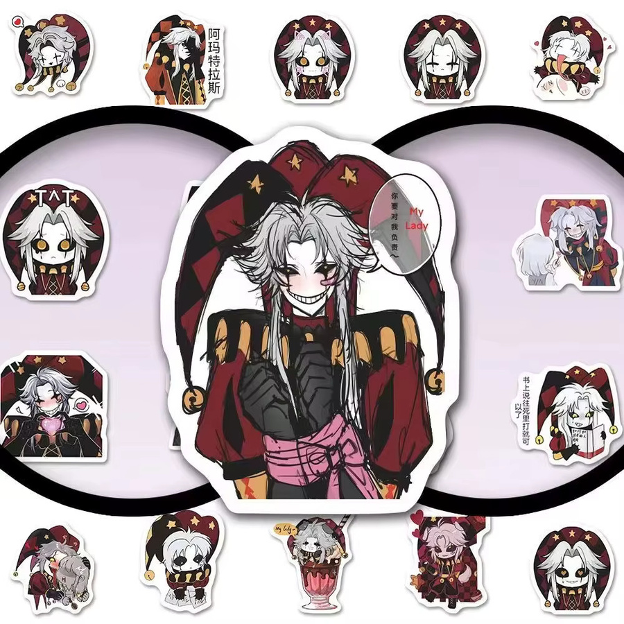 60 Stück Game The Freak Circus Pierrot Vinyl Sticker, wasserfeste Aufkleber für Scrapbooking, Handy und Skateboard, mehrfarbig - Bild 2