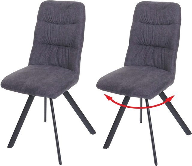 2er-Set MCW Esszimmerstuhl J69 aus Samt in Anthrazit mit Auto-Return-Funktion - Bild 1