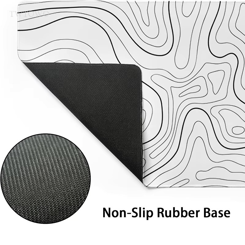TWTOWO Gamer Mauspad White Contour Lines XL aus Naturkautschuk - Bild 2