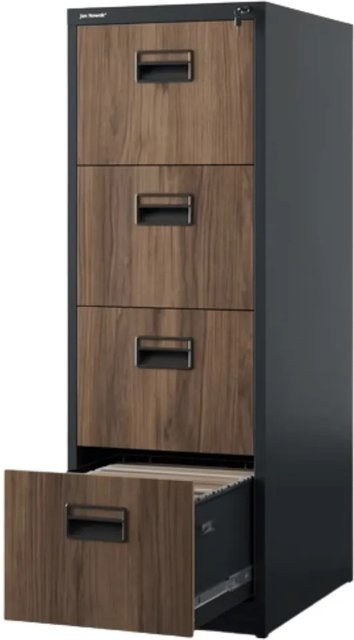 JAN NOWAK Hängeregisterschrank SARA mit 4 Schubladen, abschließbar, Anthrazit-Braun, B/T/H: 132 x 46 x 62 cm - Bild 1