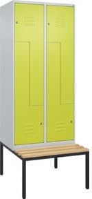 C+P Z-Spind Classic PLUS Sitzbank mit 4 Fächern und Zylinderschloss, Sitzfläche aus Buche-Hartholz, B/T/H: 212 x 80 x 81,5 cm - Bild 1