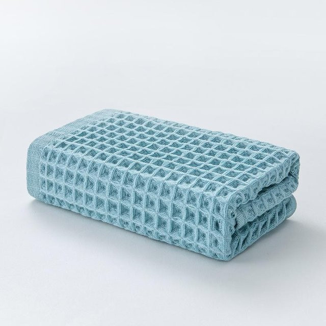 Japanischer Waffel-Stil Gesichtshandtuch aus reiner Baumwolle, schnelltrocknend und wasserabsorbierend, B: 34 cm, L: 74 cm - Bild 1