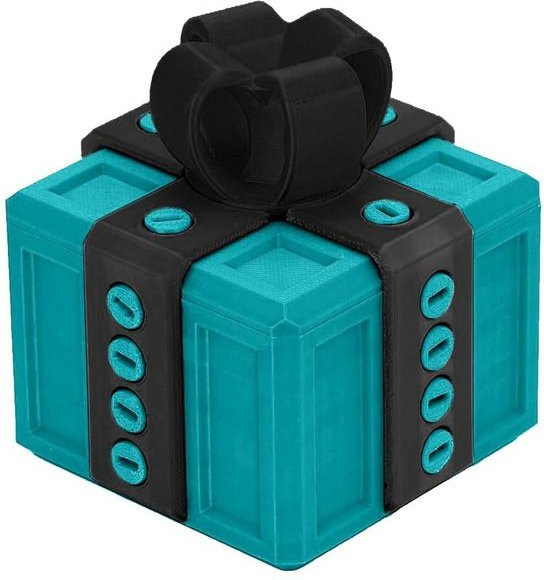 Türkise Geschenkbox für Weihnachten, B/T/H: 8 x 8 x 8 cm - Bild 1