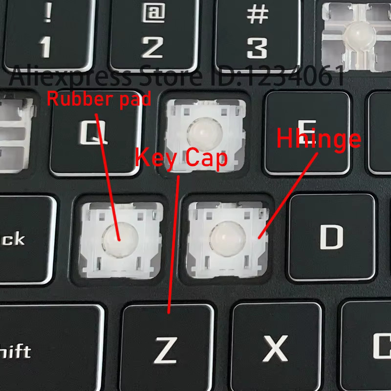 Asus Ersatz-Tastenkappen und Clips für TUF Gaming A15 F15 FX507 FA507 FX517 Laptop-Tastaturen in Schwarz - Bild 2