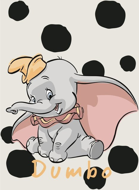 Komar Wandbild Dumbo Dots Paper Poster Multicolor B: 50 cm, H: 70 cm - Bild 1
