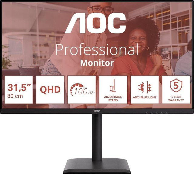 AOC Q32E4U Monitor 80 cm (31,5 Zoll) QHD IPS 100Hz Schwarz - Bild 1