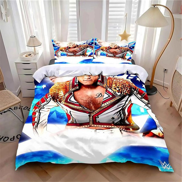 Cody Rhodes American Nightmare Bettwäsche-Set aus Mikrofaser, Blau, 3-teilig, B/H: 245 x 210 cm - Bild 1