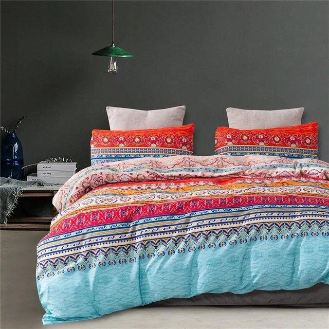 Bettwäsche-Set Lodestar Mandala Floral im Bohème-Stil aus Mikrofaser, 3-teilig, Multicolour, B/H: 135 x 200 cm - Bild 1
