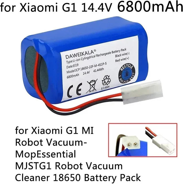 Xiaomi Lithium-Ionen-Akku 14,4 V 6800 mAh 4S1P für Mi Essential G1 MJSTG1 Roboterstaubsauger, Blau - Bild 1